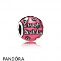 Pandora Birthday Charms Birthday Celebration Charm Transparent Cerise Enamel Jewelry