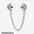 Women's Pandora Blue & Pink Fan Safety Chain Clip Charm Jewelry