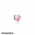 Pandora Contemporary Charms Hope Ribbon Charm Pink Enamel Jewelry