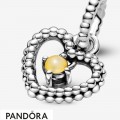 Women's Pandora Honey Beaded Heart Dangle Charm Jewelry