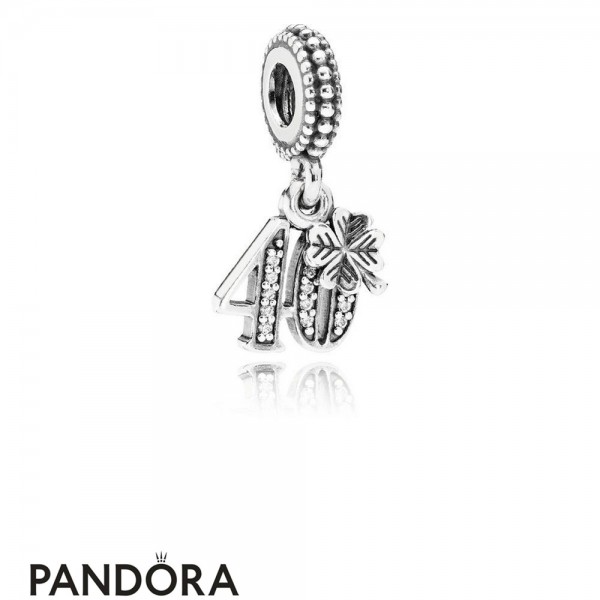 Pandora Pendant Charms 40 Years Of Love Pendant Charm Clear Cz Jewelry