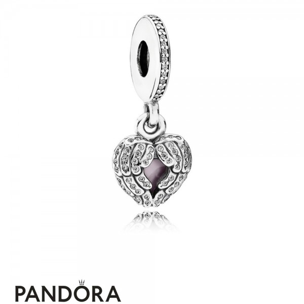 Pandora Pendant Charms Angel Wings Pendant Charm Clear Cz Pink Enamel Jewelry