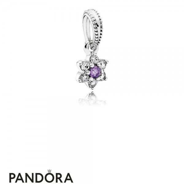 Pandora Pendant Charms Forget Me Not Pendant Charm Purple Clear Cz Jewelry