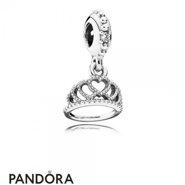 Pandora Pendant Charms Hearts Tiara Pendant Charm Clear Cz Jewelry