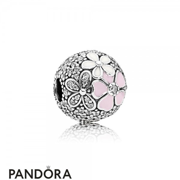 Pandora Sparkling Paves Charms Poetic Blooms Mixed Enamels Clear Cz Jewelry