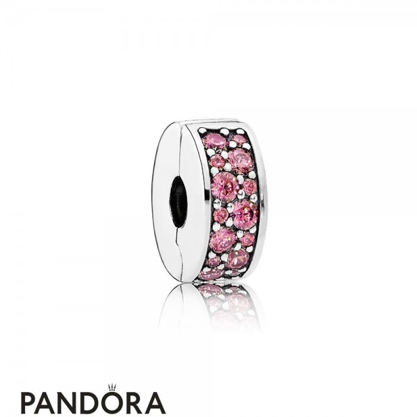 Pandora Sparkling Paves Charms Shining Elegance Clip Honeysuckle Pink Cz Jewelry