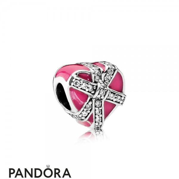 Pandora Symbols Of Love Charms Gifts Of Love Magenta Enamel Clear Cz Jewelry