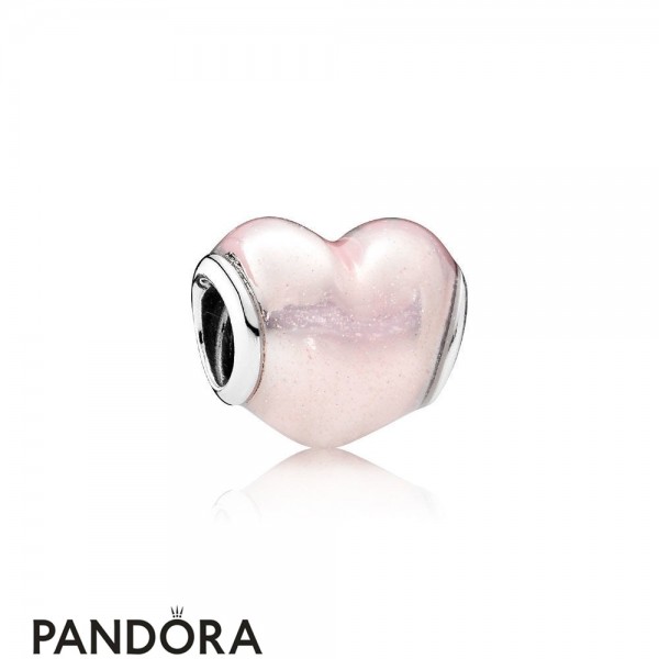 Pandora Symbols Of Love Charms Glittering Heart Charm Soft Pink Enamel Jewelry