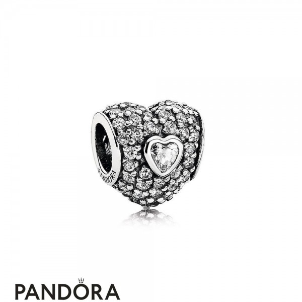 Pandora Symbols Of Love Charms In My Heart Charm Clear Cz Jewelry