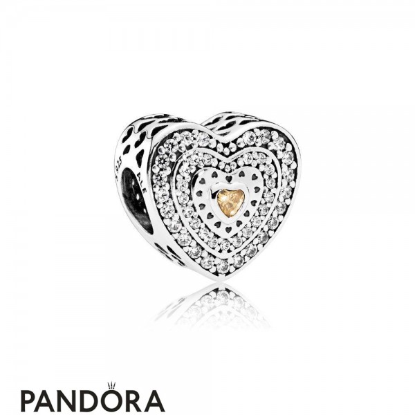Pandora Symbols Of Love Charms Lavish Heart Charm Fancy Colored Clear Cz Jewelry