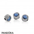 Pandora Touch Of Color Charms Dazzling Snowflake Charm Twilight Blue Crystals Clear Cz Jewelry