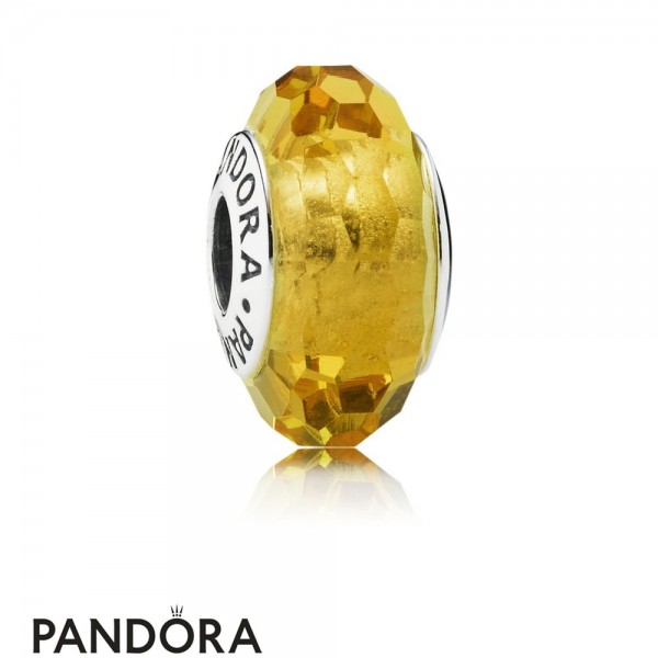 Pandora Touch Of Color Charms Fascinating Ochre Charm Murano Glass Jewelry