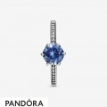 Women's Pandora Blue Sparkling Crown Ring Jewelry