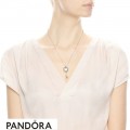 Pandora Floating Locket Heart Key Necklace Sapphire Crystal Jewelry