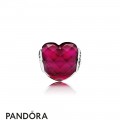 Women's Pandora Fuchsia Shape Of Love Charm Fuchsia Rose Crystal Jewelry
