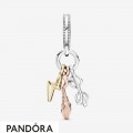 Women's Pandora Harry Potter Glasses Nimbus 2000 & Lightning Bolt Dangle Charm Jewelry