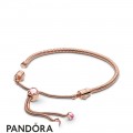 Women's Pandora Moments Pandora Rose Peach Blossom Flower Sliding Bracelet Jewelry
