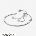 Pandora Moments Pave Star And Snake Chain Sliding Bracelet Jewelry