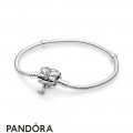 Women's Pandora Moments Silver Bracelet With Decorative Butterfly Clasp Jewelry