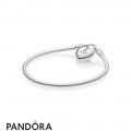 Women's Pandora Moments Smooth Bracelet With Loved Heart Padlock Clasp Jewelry