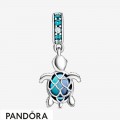 Women's Pandora Murano Glass Sea Turtle Dangle Charm Jewelry