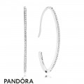 Women's Pandora Oval Sparkle Hoop Earrings Jewelry