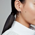 Women's Pandora Oval Sparkle Hoop Earrings Jewelry