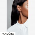 Women's Pandora Pink Murano Glass Leaf Hoop Earrings Jewelry
