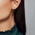 Pandora Rose Logo Heart Earring Studs Jewelry