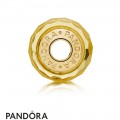 Pandora Shine Golden Faceted Murano Glass Charm Jewelry