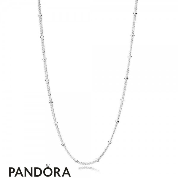 Women's Pandora Silver Beaded Necklace Chain Jewelry