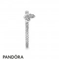 Women's Pandora Silver Bedazzling Butterfly Ring Jewelry