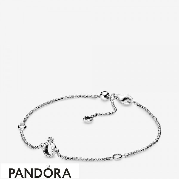Women's Pandora Sparkling Crown O Chain Bracelet Jewelry