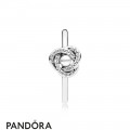 Pandora Rings Luminous Love Knot Ring White Crystal Pearl Jewelry