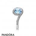 Pandora Rings Radiant Embellishment Ring Sky Blue Crystal Jewelry